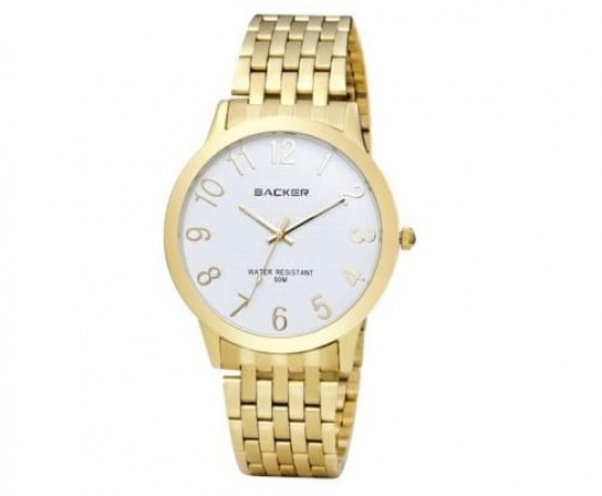 Relgio Backer feminino ref:3257175M BR Metal Dourada